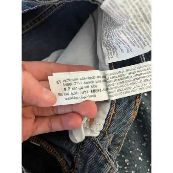 Zara Rhinestone Covered Relaxed Fit Baggy Jeans - Picture 3 of 10